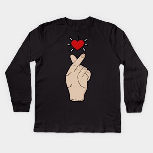 Finger heart Kids Long Sleeve T-Shirt